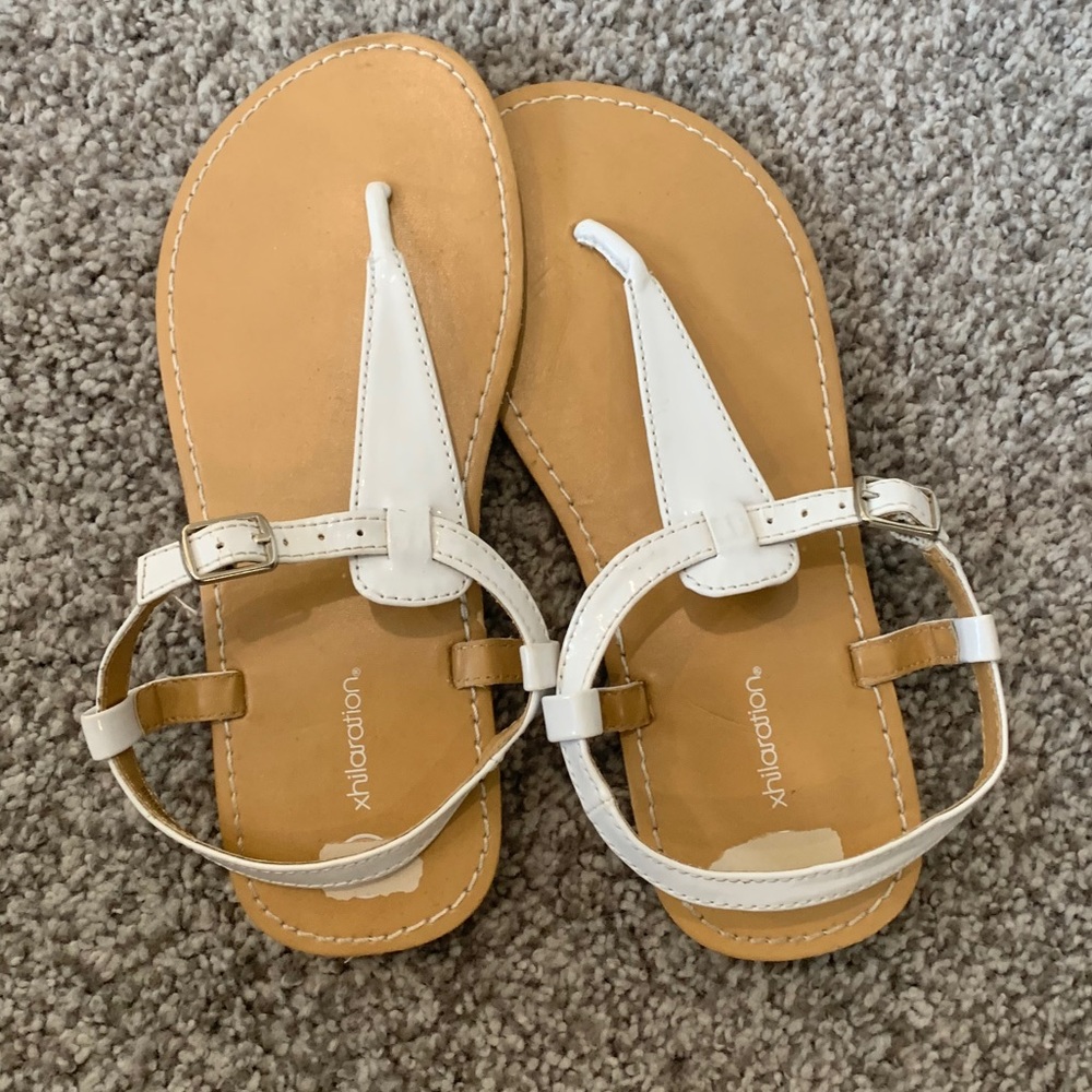 Xhilaration White Patent Strap Sandals